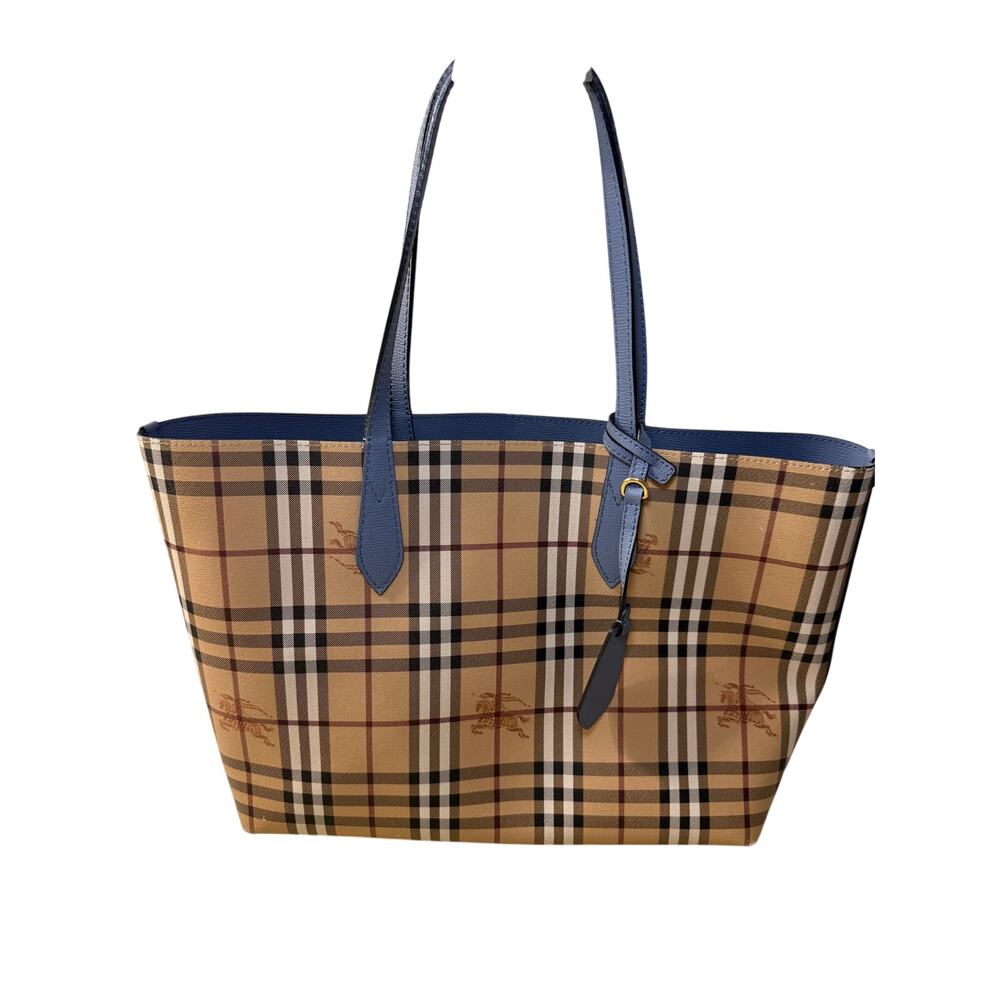 Burberry Blue Canvas Tote Bag with Dust Bag